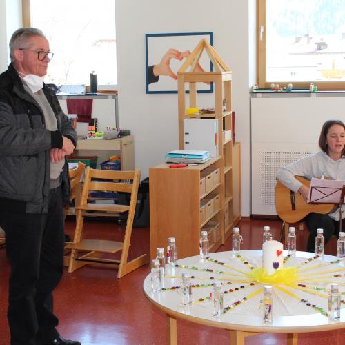 Segnung Weihwasserflaschen Gruppe Mondschaukel