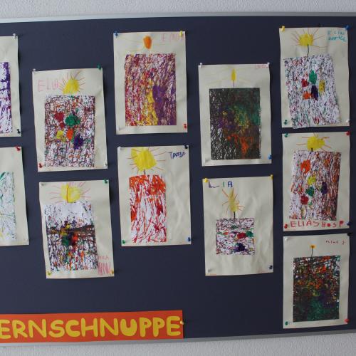 Malarbeit Gruppe Sternschnuppe