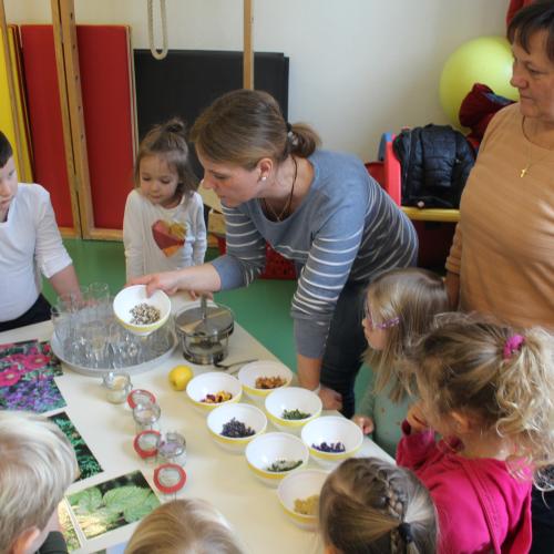 Naturkräuterworkshop mit der Gruppe Regenbogen!